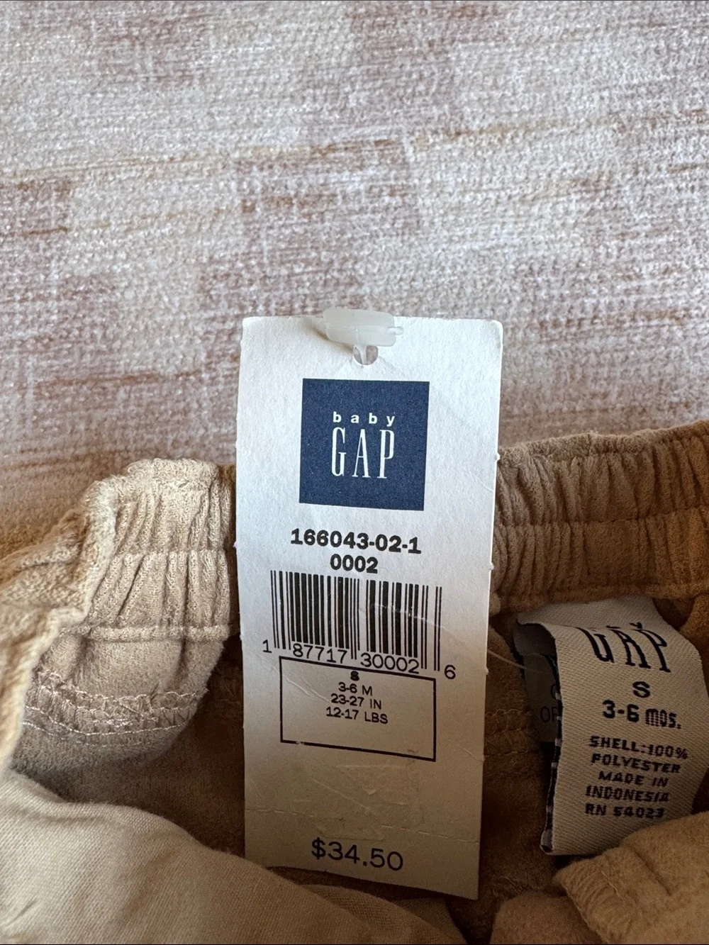 Baby GAP Tan Faux Suede Infant Pants size 3-6M. NWT